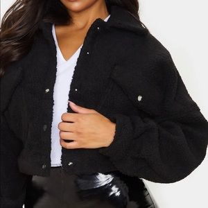 Black Borg Cropped Trucker Jacket